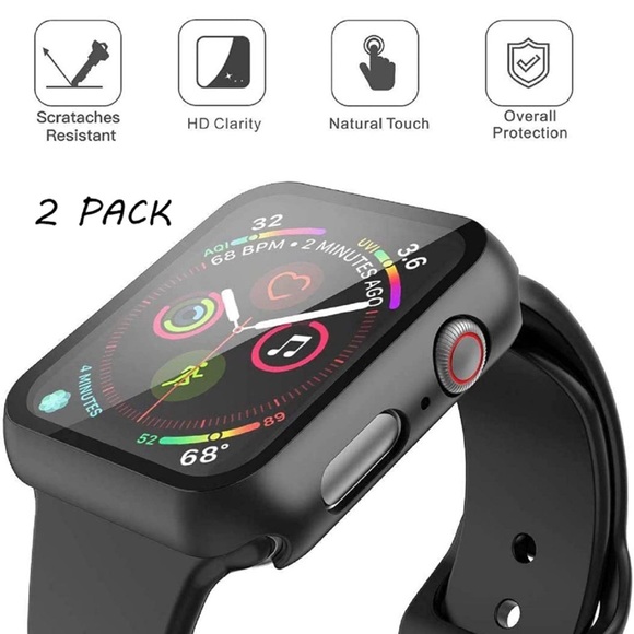 2 Pack Hard PC Case with Tempered Glass Screen Protector Compatible with Apple - Picture 2 of 8